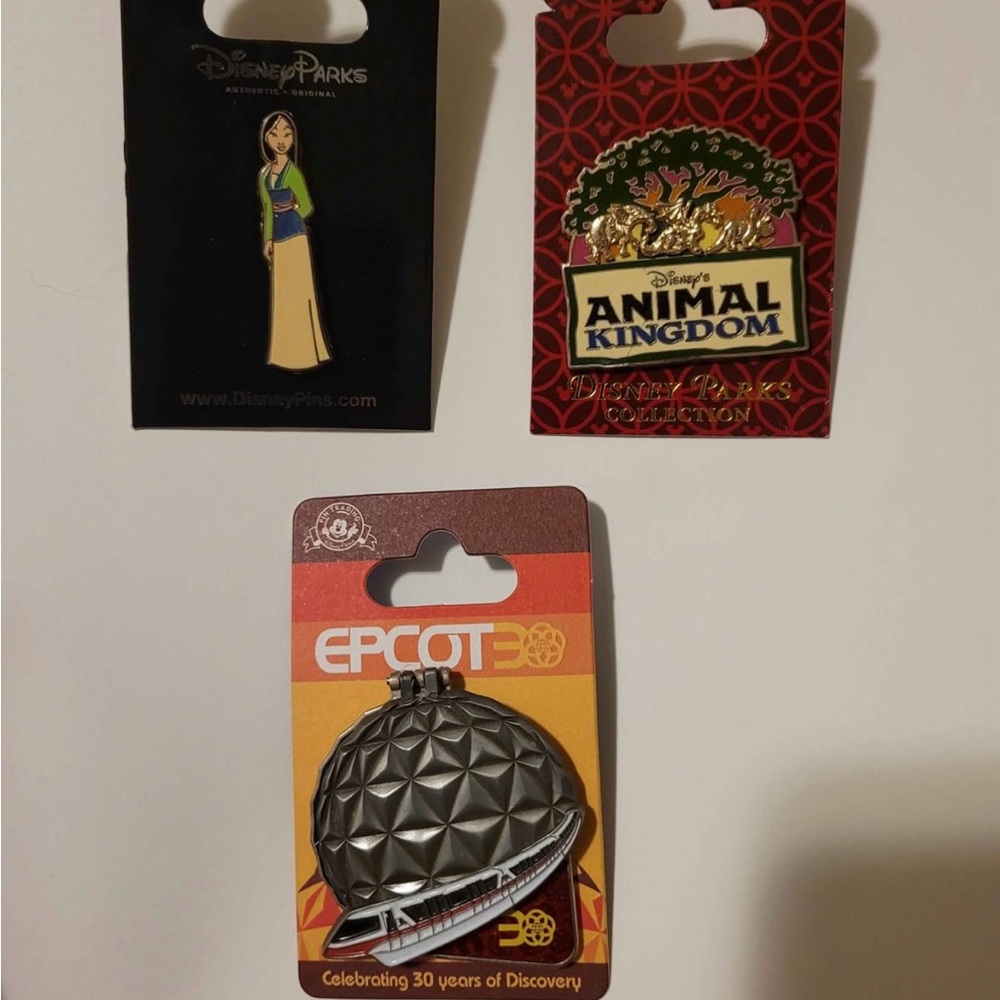 Disney Parks Pin Trio - Black, Red, Silver